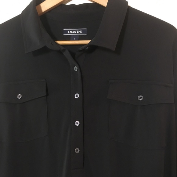 Land’s End black shirt dress NWOT - Picture 2 of 8